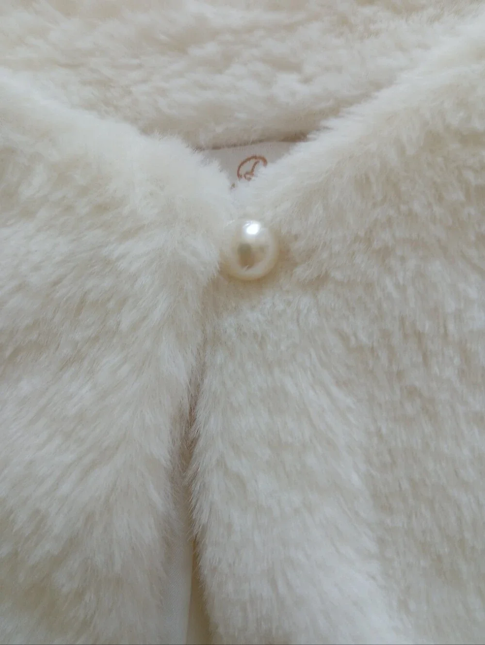 Harlow & Rose 3T Girls Cream Faux Fur Bolero Jacket Short Sleeve Cardigan